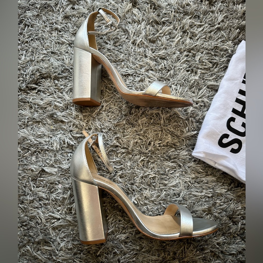 Schutz Cady Lee Heel 115mm Silver Metallic